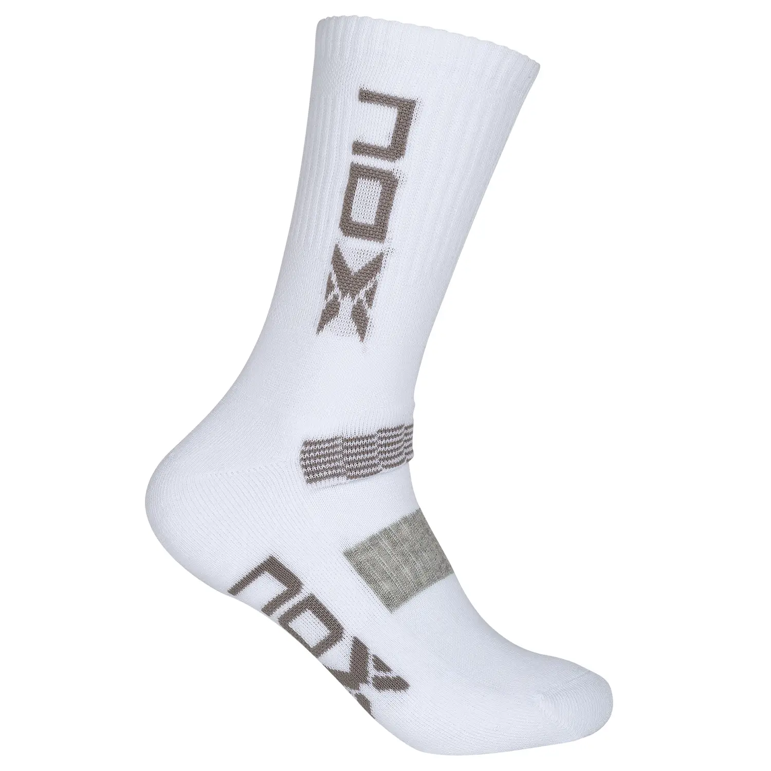 114504_bolsa_6_uds_calcetines_tecnicos_media_cana_nox_blanco_logo_gris_vertical_6b67 CALCETINES TÉCNICOS MEDIA CAÑA NOX BLANCO LOGO GRIS VERTICAL - Talla única - Imagen 1